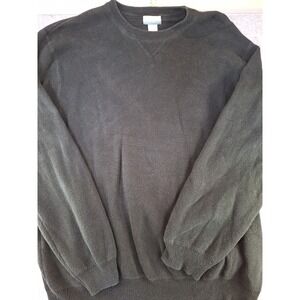 Breakwater Mens XL Black 100% Cotton Crew Neck Sweater Made in UK Classic Knit
